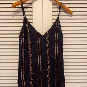 Faux Suede Embroidered Dress